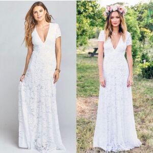 NWT Show Me Your Mumu Elenor white lace maxi dress XXS
